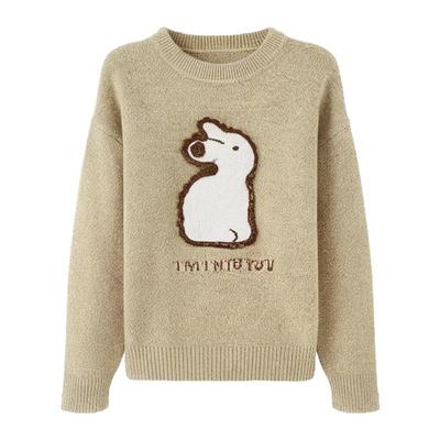 betu百图可爱童趣兔子毛衣女2025年冬季新款宽松软糯套头针织衫