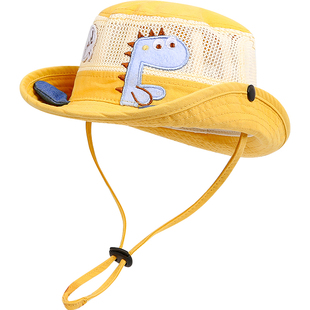 嘟嘟啦夏季儿童防晒遮阳帽户外太阳帽渔夫帽透气防紫外线宝宝帽子