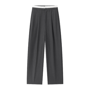 【城市之光】CHICJOJO灰色西装九分裤25秋新款高腰通勤休闲裤女