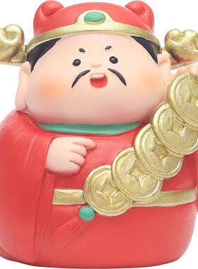 创意个性国潮风福气小财神摆件