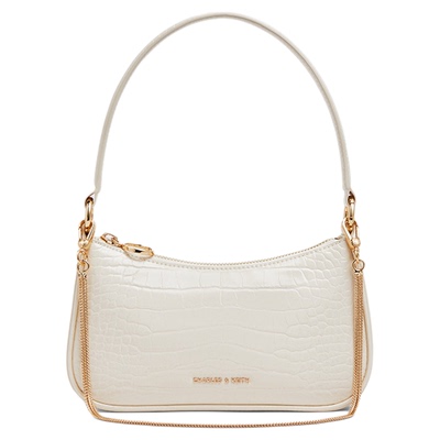 CHARLESKEITH鳄鱼纹链条腋下包女