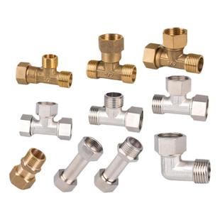 4分活接头铜三通电镀单双二三活动弯头三通自来水管道天燃气DN15