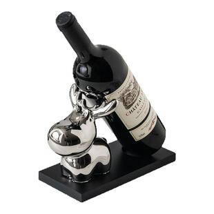 2025新款鹿红酒架陶瓷摆件轻奢高档托酒柜乔迁搬家装饰客厅工艺品