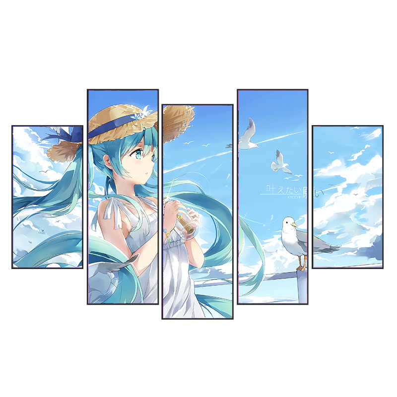 初音未来miku二次元led灯发光挂画网吧电竞房装饰画卧室床头壁画