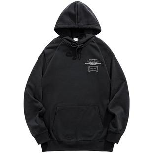 XOFO国潮几何描绘立体图案牌早情侣嘻哈学院风宽松套头卫衣外套