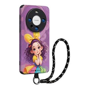 彩裙公主适用mate80pro华为手机壳新款mate30卡通全包50Pro防摔创意带挂绳mate40网红20Pro仿皮m60网红保护套
