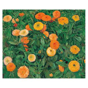 暖藻 金盏花入户门地垫可裁剪pvc进门口皮革脚垫油画花卉玄关地毯