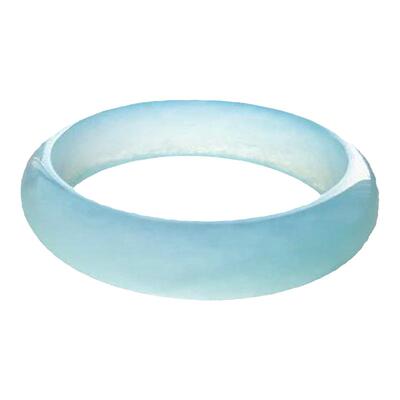 蓝水冰种天青冻正圈玉镯