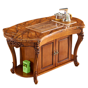 欧式小茶台别墅客厅家用美式大理石大户型实木茶桌椅组合套装一体