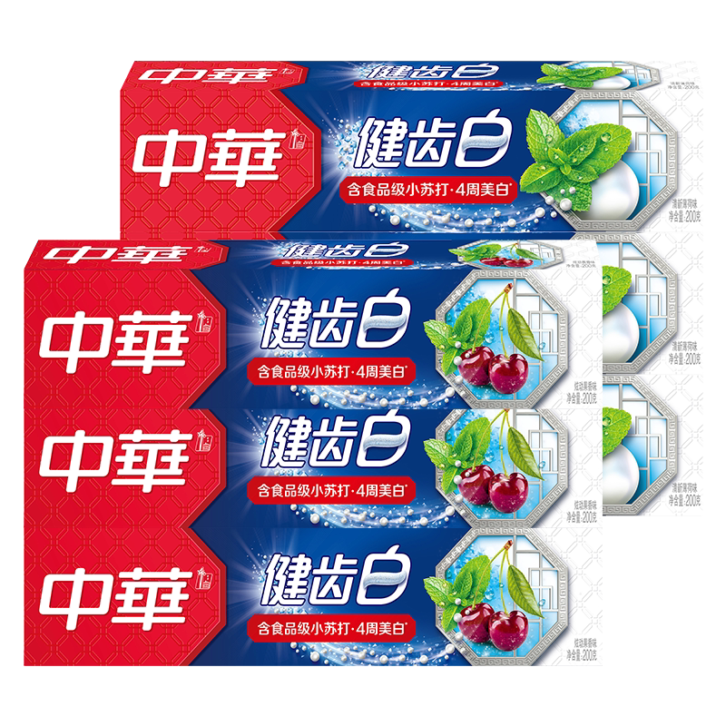 中华健齿白去黄含氟牙膏