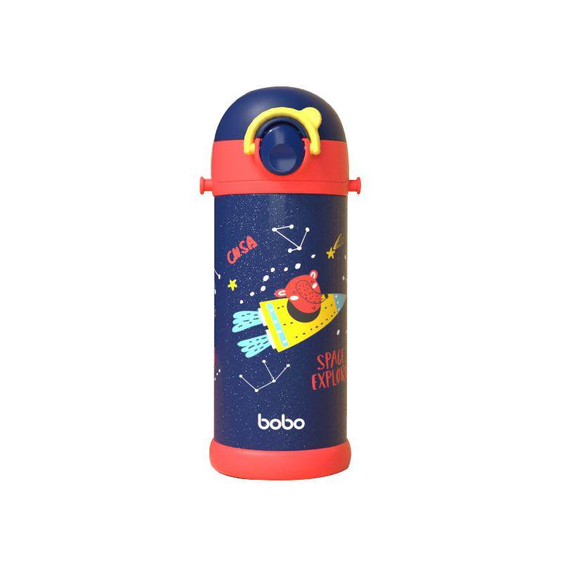 bobo儿童保温杯宝宝吸管水壶水杯上学小学生幼儿园吸管水杯