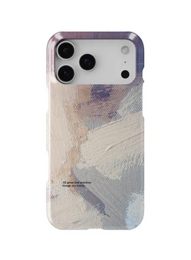 艺术文艺油漆布纹油画iPhone17Promax超薄15不掉色13哑光雾面12磨砂14半包适用于苹果潮牌手机壳菲林
