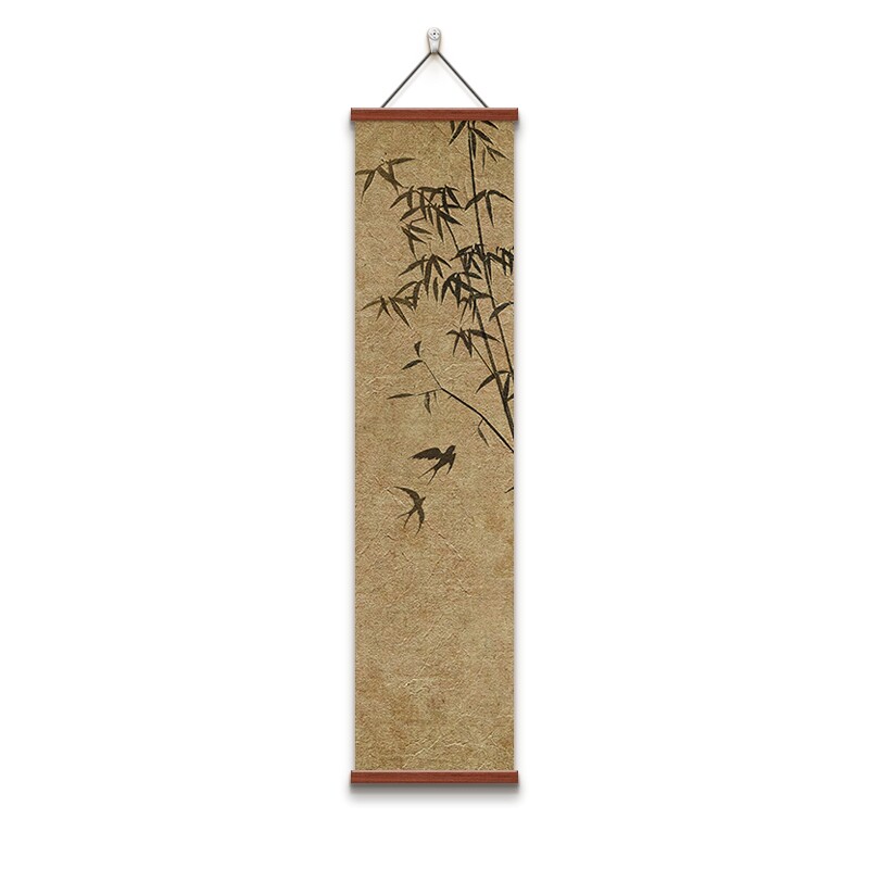 新中式玄关装饰画茶室氛围布置