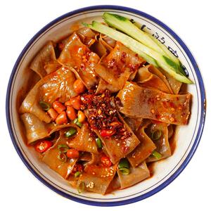 荞麦面皮无糖精减0低脂肪麻酱即速食免煮荞面红油芥乔麦凉皮带料