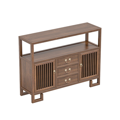 新中式餐边柜实木边柜胡桃木色