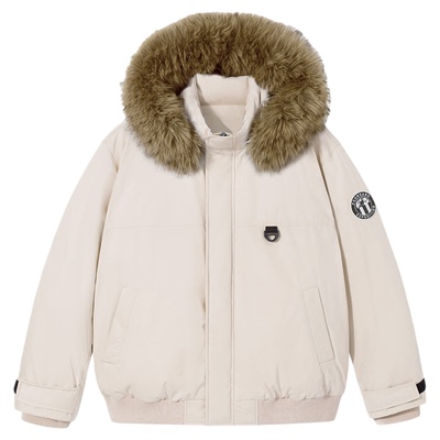 PSO Brand男装女装毛领连帽保暖男士羽绒服宽松防寒服工装厚外套