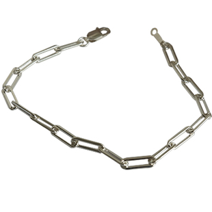 飞鸟屿城/极简INS冷淡风方形925银手链复古简约方链2025新品素链