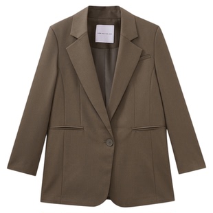 水云间美拉德风极简小西装外套女平驳领正肩西服知识分子风2025秋