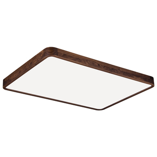 新中式客厅吸顶灯黑胡桃实木简约餐厅卧室灯2026年新款中古风灯具