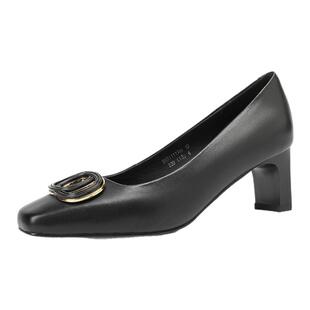 星期六方头法式复古小皮鞋2026春季新款浅口舒适单鞋百搭通勤女鞋