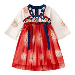 女童汉服夏季儿童唐装春夏款宝宝夏装裙子国风夏款小女孩连衣裙新