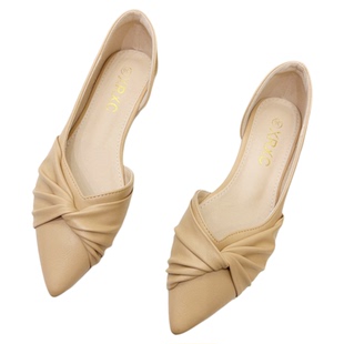 法式尖头侧空平底单鞋女2026春夏季新款大码软皮浅口气质百搭瓢鞋