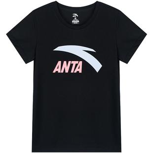 安踏短袖T恤女2025新款夏季棉质圆领休闲半袖显瘦体衫夏天女装