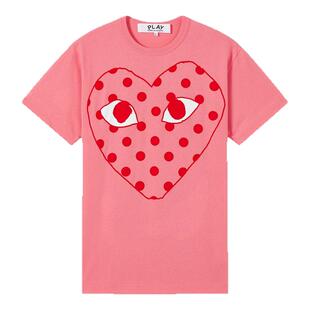 IT CDG PLAY COMME des GARCONS川久保玲情侣波点爱心印花短袖T恤