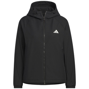 adidas阿迪达斯女子运动训练休闲梭织连帽夹克外套KC0054