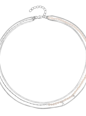 三层叠戴小米珠蛇骨链项链