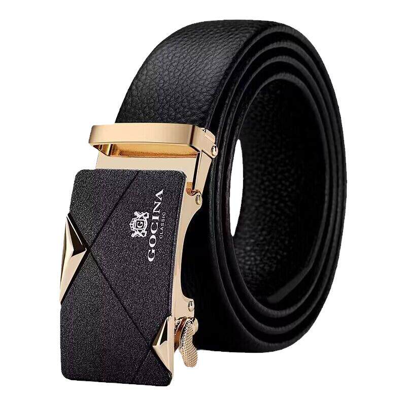 GOCINA真皮带男自动扣2023新款头层牛皮商务腰带正品高档裤带男