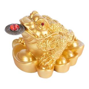 招财金蟾摆件小号三足蟾蜍开业礼品金蝉店铺办公室收银台装饰品