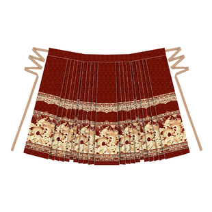 素羽华裳游龙踏雪 红色马面裙明制汉服女订婚新年款织金春夏套装