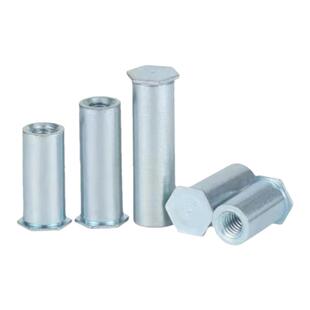 盲孔压铆螺柱BSO六角镀锌压板螺母螺套M2M2.5M3.5M3M4压铆螺母柱