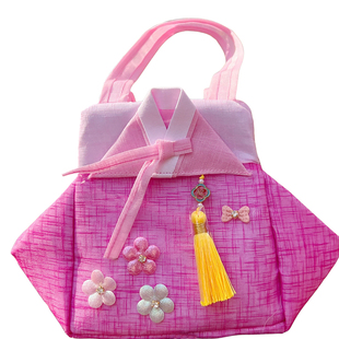 延吉手拎包朝鲜族特色韩式韩国韩服包竹节纱刺绣化妆包旅游伴手礼