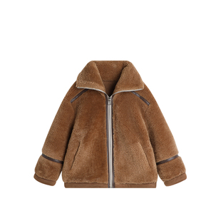 沫沫家童装冬装女童上衣2026秋冬季新款儿童洋气短款保暖毛绒外套