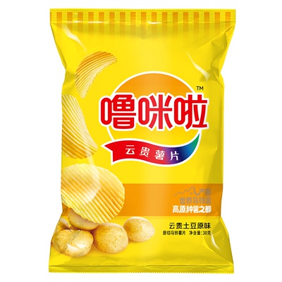 噜咪啦云贵特产薯片原切鲜切香脆马铃薯片 30g*1袋原味经典薯片