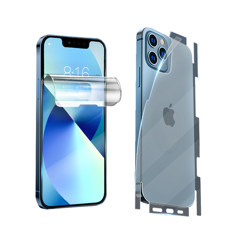 适用于苹果16promax/15pro/iphone14 13水凝膜前后手机膜高清磨砂防窥膜软膜