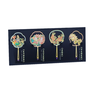 宋扇金属书签礼盒古典中国风凤冠创意杭州北京特色礼品定制大学学生古风教师节礼物博物馆故宫文创小纪念品