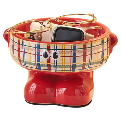 可爱钥匙收纳托盘摆件玄关入户进门口鞋柜装饰品搬家礼物治愈搞怪