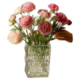 露莲仿真花假花摆设花束客厅餐桌装饰品花艺摆件洋牡丹花高档插花