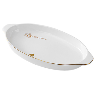 家用长盘子描金边鱼盘新款大号蒸鱼盘菜盘餐盘大号鱼盘子陶瓷餐具