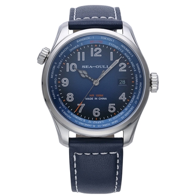 海鸥表飞行员世界时自动机械手表