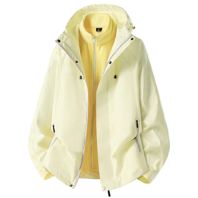 稻草人冲锋衣女2025新款秋冬户外防风防水登山野营情侣外套三合一