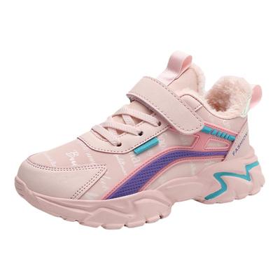 女童保暖皮面防水棉鞋