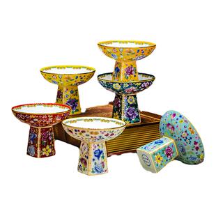 果盘家用新款托盘陶瓷高脚果盘点心盘供盘贡品盘子高脚茶点盘贡盘