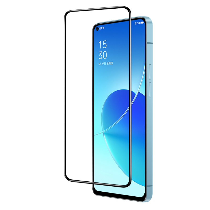 适用oppoReno6钢化膜Reno6全屏覆盖手机膜oppo抗蓝光opreno6防摔opopreno6新款0pp0reno6玻璃贴膜reon6黑边5g