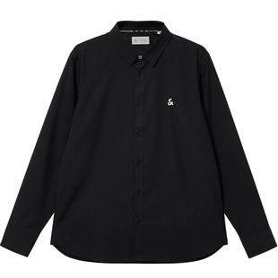 杰克琼斯男装秋季新款抗皱易打理标准正肩基础打底休闲长袖衬衫