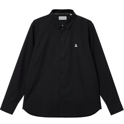 杰克琼斯男装秋季新款抗皱易打理标准正肩基础打底休闲长袖衬衫