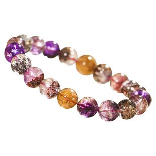 PLSTONE普琳丝天然水晶7A珍藏级老矿马岛彩超七手链超级七手串女